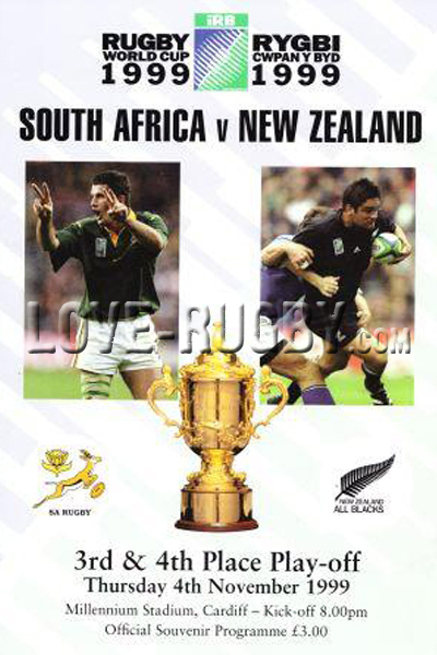 1999 New Zealand v South Africa  Rugby Programme